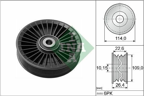 INA 532010810 Deflection/Guide Pulley, v-ribbed belt for INFINITI, JEEP, MERCEDE