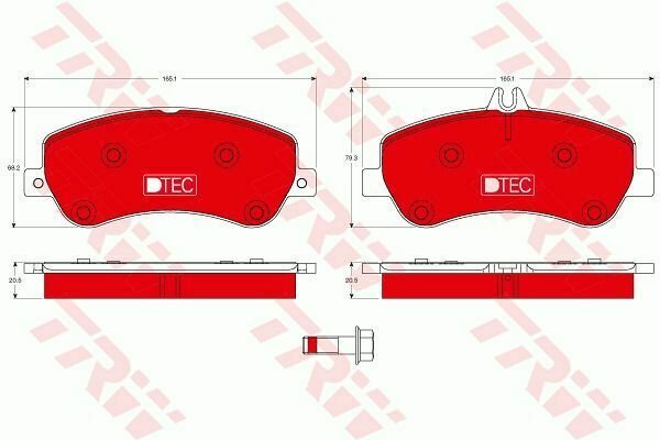TRW GDB1798DTE Brake Pad Set, disc brake for MERCEDES-BENZ