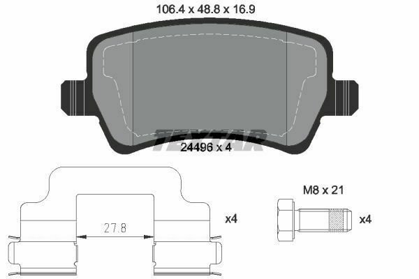 TEXTAR 2449601 Brake Pad Set, disc brake for LAND ROVER, VOLVO