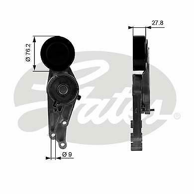 GATES T38207 Tensioner Pulley, v-ribbed belt for AUDI, SEAT