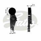 GATES T38207 Tensioner Pulley, v-ribbed belt for AUDI, SEAT
