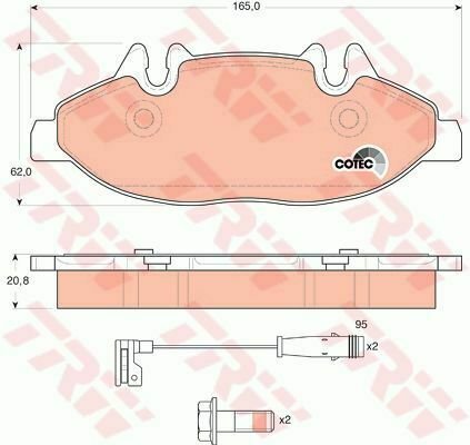 TRW GDB1600 Brake Pad Set, disc brake for MERCEDES-BENZ