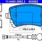 ATE 13.0460-2882.2 Brake Pad Set, disc brake for VW