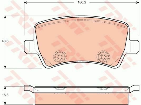 TRW GDB1685 Brake Pad Set, disc brake for FORD, LAND ROVER, VOLVO