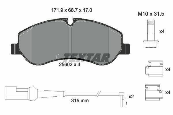 TEXTAR 2560201 Brake Pad Set, disc brake for FORD