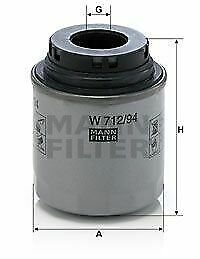 MANN W712/94 Oil Filter for AUDI, SEAT, SKODA, VW