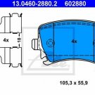 ATE 13.0460-2880.2 Brake Pad Set, disc brake for AUDI, SEAT, SKODA, VW