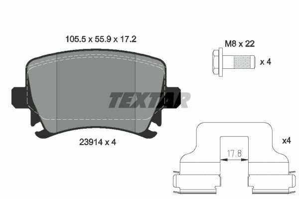 TEXTAR 2391401 Brake Pad Set, disc brake for AUDI, SEAT, SKODA, VW