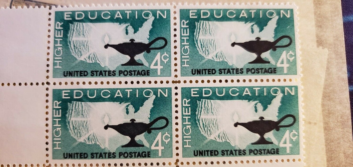 Sc # 1206 ~ Plate # Block ~ 4 cent Higher Education Issue (cd13)