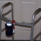 THE BEVERAGE HOLDER, Made in the USA. Clamps on Walkers, Scooters, Bikes, & more
