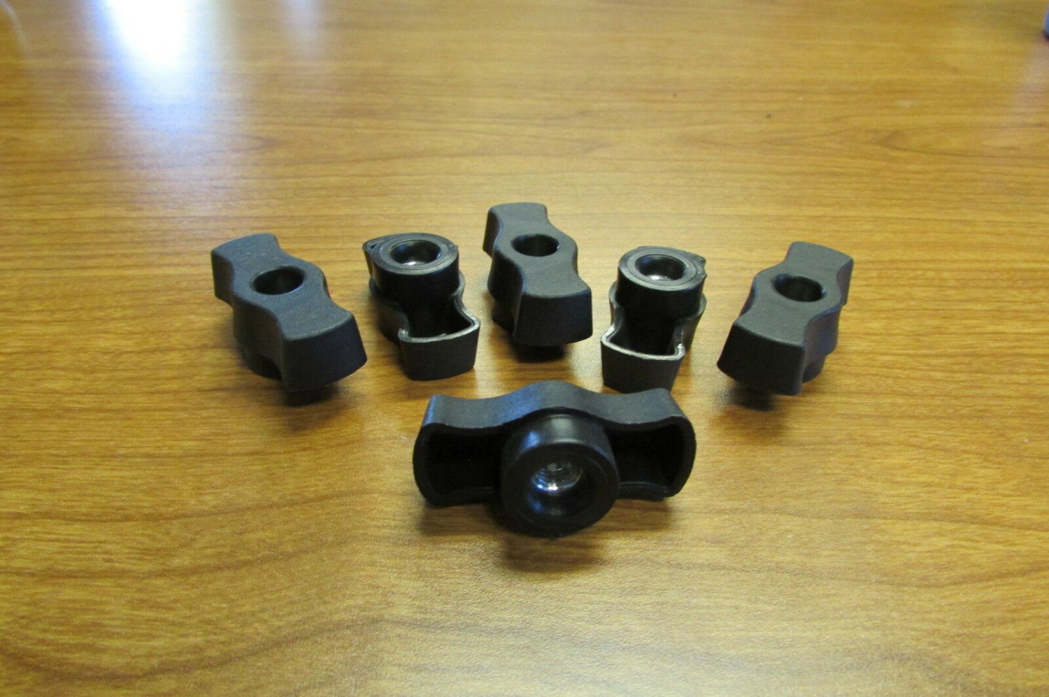 Black Plastic M6 Female Thread T Type Shaped Head Clamping Nuts Knob