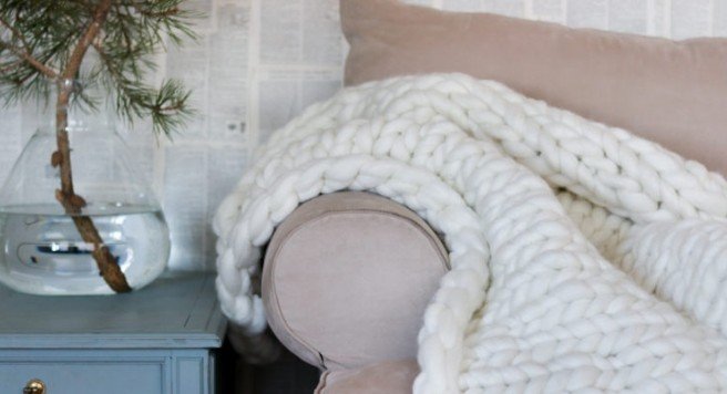 Chunky knit blanket