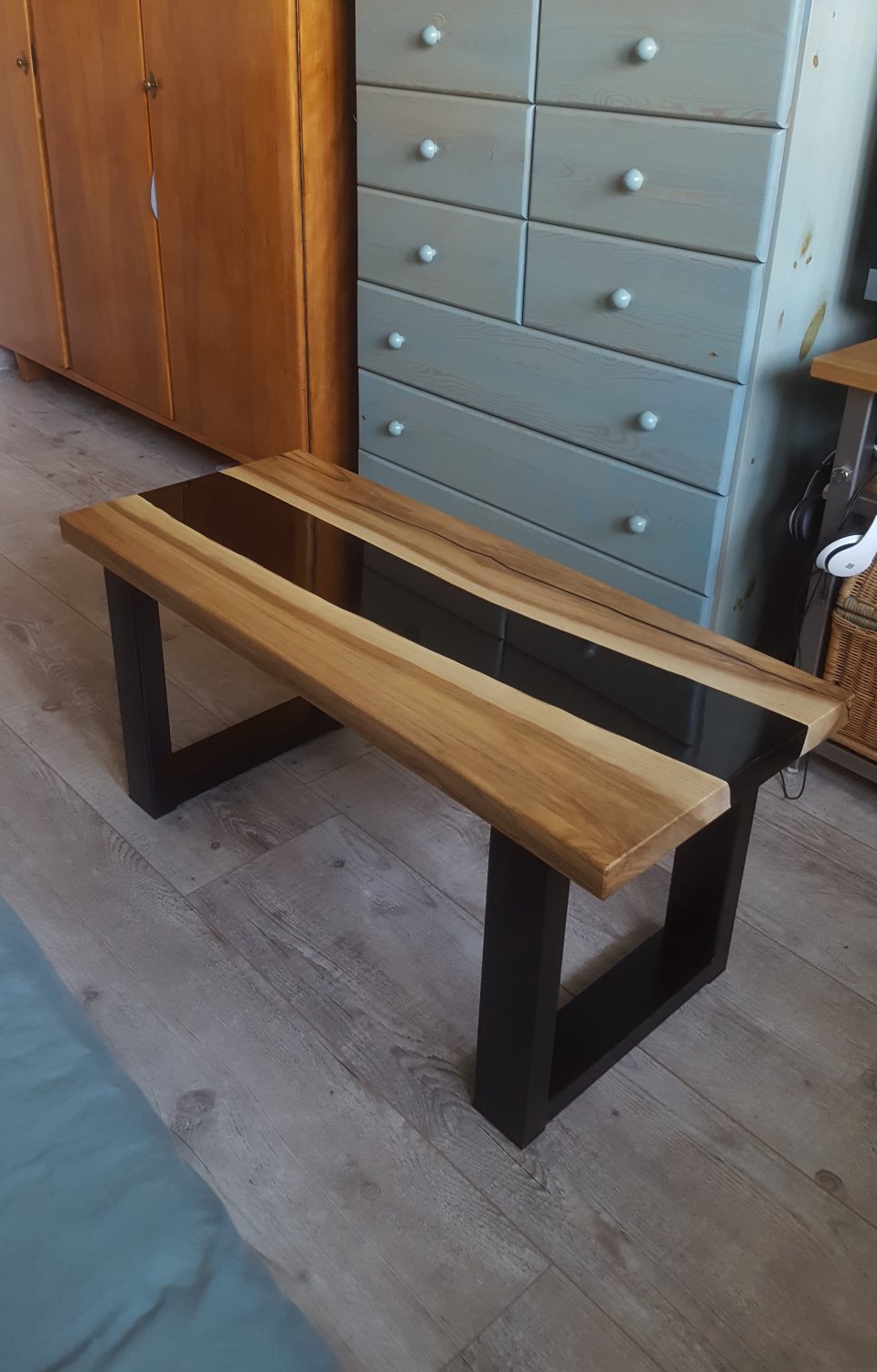 Handmade Walnut & Resin Coffee Table