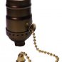 Lamp parts: ANTIQUE BRASS-PLATED PULL-CHAIN SOCKET  TR-11B