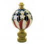 Lamp parts:Cloisonne red, white, and blue lamp shade finials