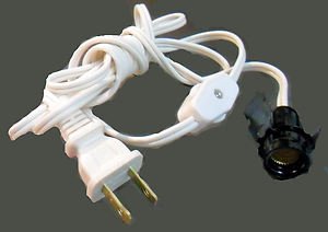 6' white cord- nite lite socket w/ line switch TR-4852