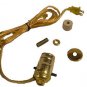 lot of 10 pre-wired bottle lamp part kits- gold cord   15/16" rubber adapter