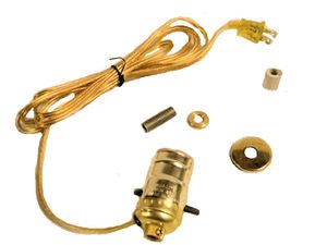 pre-wired bottle lamp kits    9/16" rubber adapter