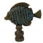 Lamp parts: ANT BRASS TROPICAL BLUE FISH LAMP SHADE FINIAL