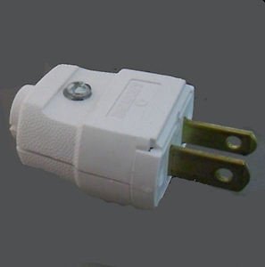 Lamp parts: white 2-pole 2-wire plugs for SPT-1, SPT-2, or rayon wire TR-336