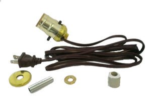 pre-wired bottle lamp kits 3/4" rubber adapter brown