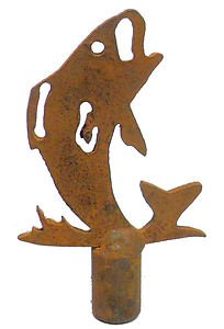 RUSTIC METAL FISH LAMP SHADE FINIAL  TF-13