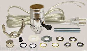 lamp parts- silver lamp kits - TD-397S--- 3way socket silver cord