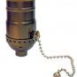 Lamp parts: ANTIQUE BRASS-PLATED PULL-CHAIN SOCKET  TR-11S