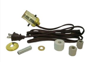 Lamp parts:pre-wired bottle lamp kits-3 adapters- BROWN