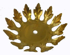 Lamp parts: unfinished solid brass leaf  4 3/4" wide        #TH-682