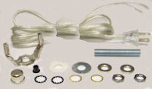 silver lamp kits - do your own: 8' silver cord/off/ no socket  TD-397X