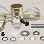 lot of 10 silver lamp kits - do your own: 8' silver cord/off/on skt  TD-397X