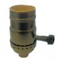 Lamp parts: complete antique brass-plated 3-way socket              TR-429