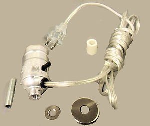 Lamp parts: silver pre-wired bottle kits - 9/16" adapter- silver cord  BK-11