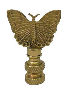 Lamp parts: POL BRASS MINI-BUTTERFLY LAMP SHADE FINIAL