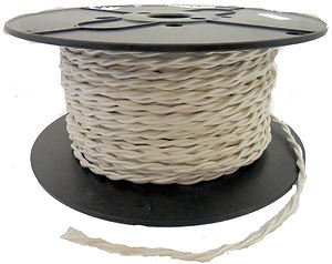WHITE TWISTED RAYON WIRE 18 GAUGE 2-WIRE VINTAGE-STYLE $1.60 A FT FREE SHIPPING