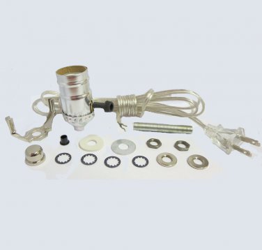 Silver lamp kit: 3-way socket, 8' silver cord    TD-397S