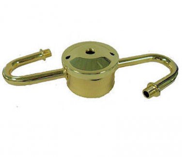 Lamp parts:unwired 2-lite s-arm brass-plated cluster body   TG-671
