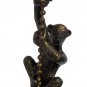 Metal monkey fan or socket pull gold/black wash