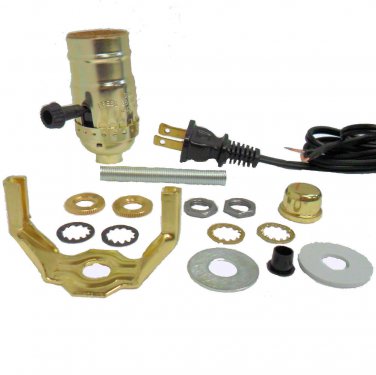 LAMP PART KITS- MAKE YOUR OWN- BROWN CORD, 3-WAY SOCKET  TD-396