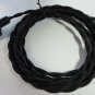 8' TWISTED BLACK RAYON CORD WITH PLUG