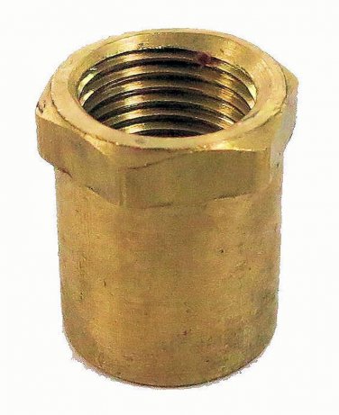 Unfinished brass coupling w/ hex nut  3/8" holes    TV-35