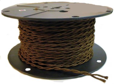 BROWN TWISTED RAYON WIRE- 18 GAUGE 2-WIRE VINTAGE-STYLE $1.65 A FT