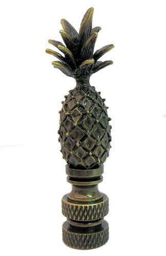 ANTIQUE BRASS MINI-PINEAPPLE LAMP SHADE FINIAL