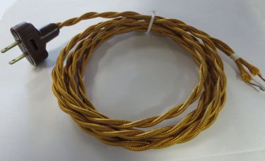 8' TWISTED GOLD RAYON CORD WITH PLUG
