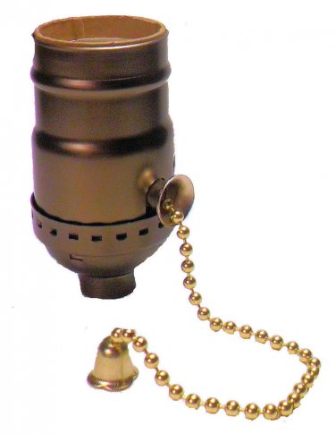 Antique brass-plated pull-chain socket  TR-11B