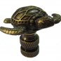 ANTIQUE BRASS SEA TURTLE LAMP SHADE FINIAL