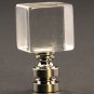 1' ACRYLIC CUBE W/NICKEL BASE LAMP SHADE FINIAL