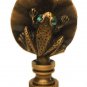 antique brass frog on leaf lamp shade finial