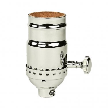 polished nickel (solid brass)  3-way socket, shell, cap  TR-425